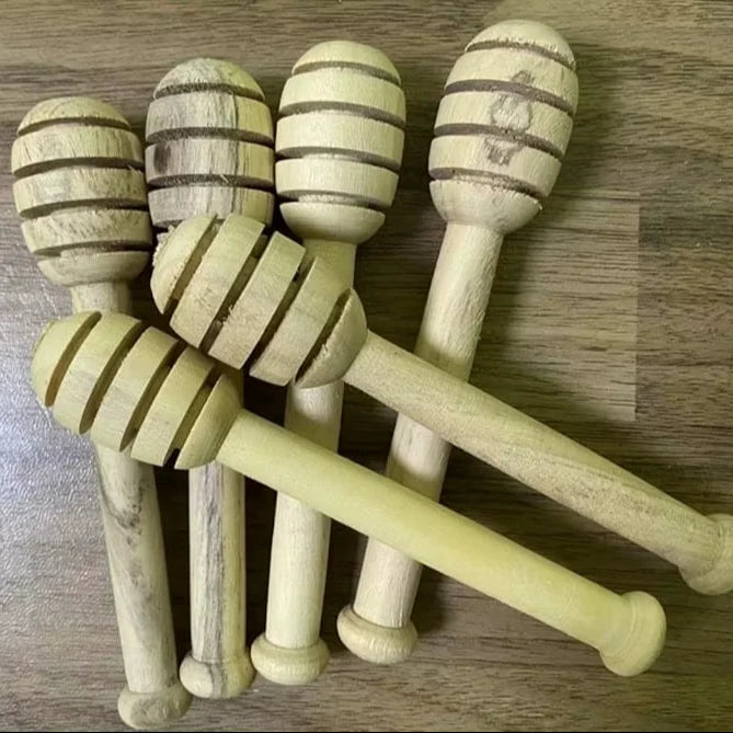 Premium Wooden  Stick  Handcrafted Spiral Spoon for Smooth Honey Pouring