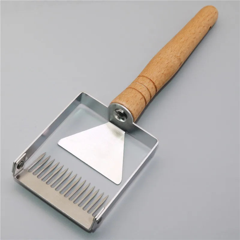 Beekeeping Equipment Uncapping Scraper Honey Honeycomb Scraper Wooden Handle Tool Uncapping Fork Beekeeping