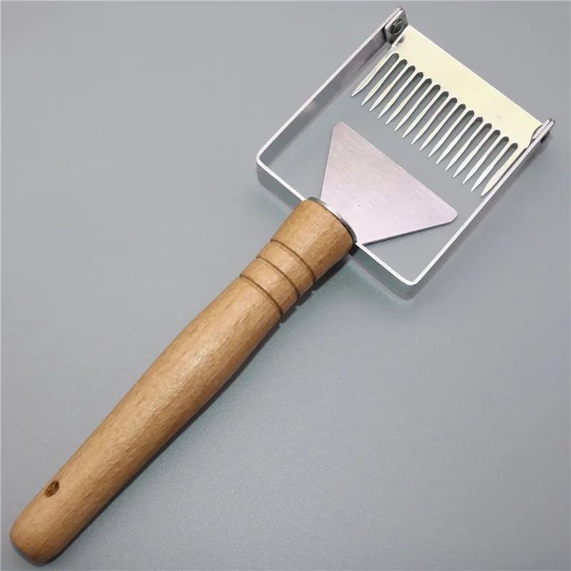 Beekeeping Equipment Uncapping Scraper Honey Honeycomb Scraper Wooden Handle Tool Uncapping Fork Beekeeping
