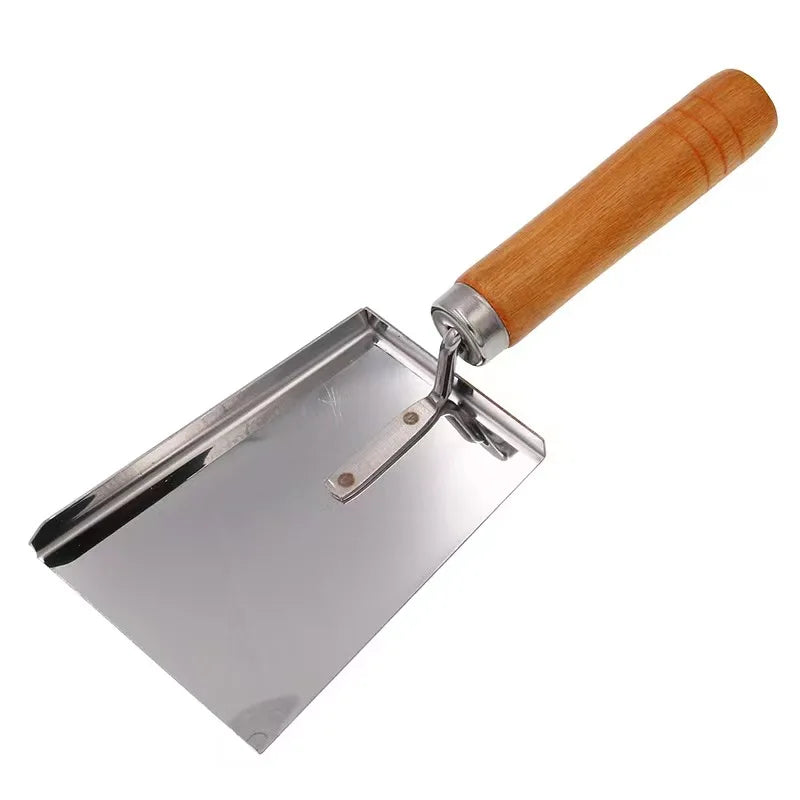 Beekeeping Shovel Bee Honey Cleaning Stainless Steel Honey Scraper Cleaner Tools For Beekeeper Supplies Wooden Handle