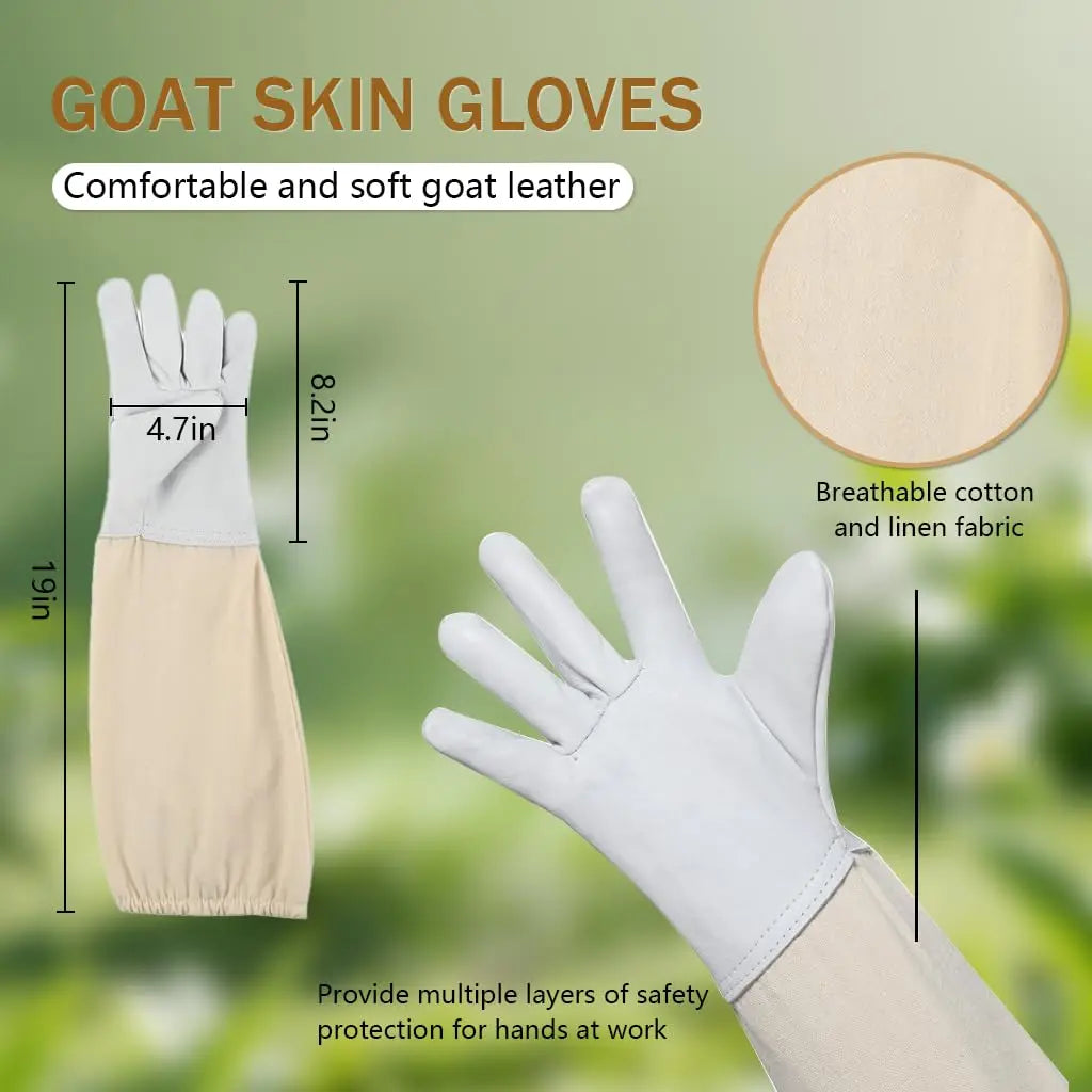 1 Set Professional Ventilated Full Body Beekeeping Bee Keeping Suit With Gloves Cotton Beekeeper Costume For Honey Harvesting