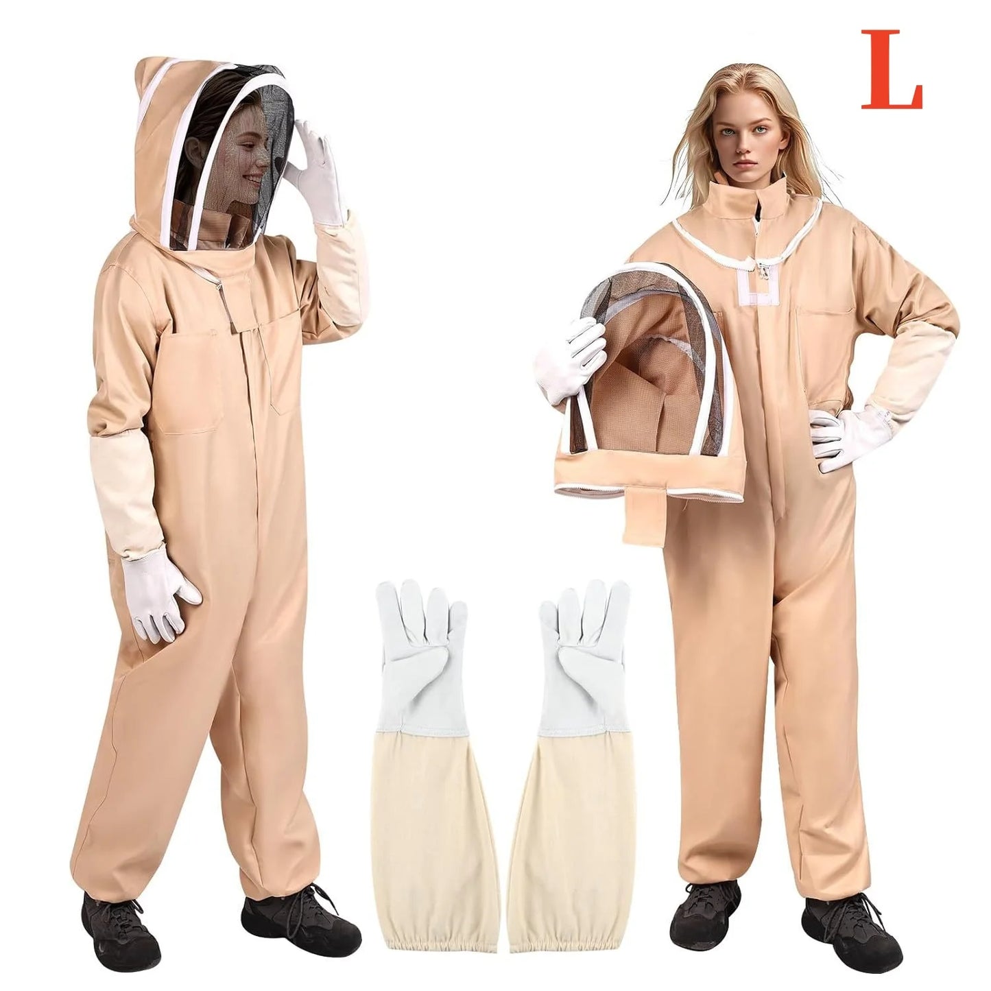 1 Set Professional Ventilated Full Body Beekeeping Bee Keeping Suit With Gloves Cotton Beekeeper Costume For Honey Harvesting