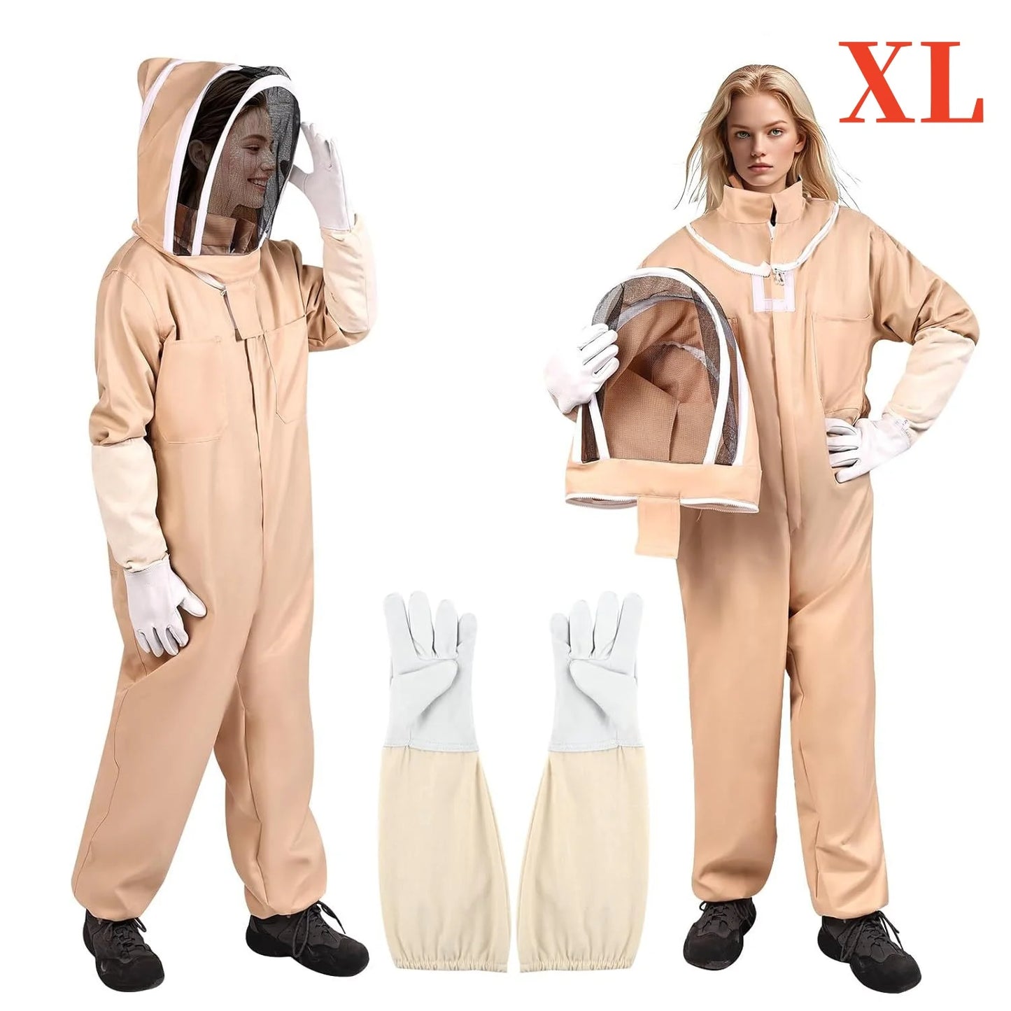 1 Set Professional Ventilated Full Body Beekeeping Bee Keeping Suit With Gloves Cotton Beekeeper Costume For Honey Harvesting
