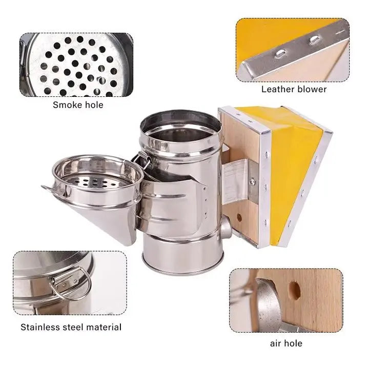 Beekeeping Smoker Stainless Steel Manual Bee Smoker Bee Smoke Release Tools Smoker Equipment Apiculture Beekeeping Tools